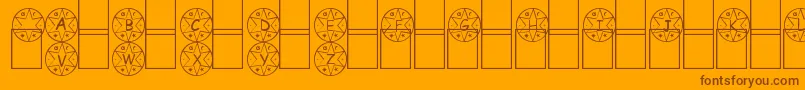 フォントMedalha – オレンジの背景に茶色のフォント