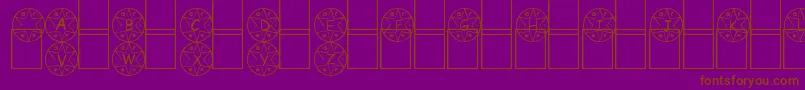 Medalha-fontti – ruskeat fontit violetilla taustalla