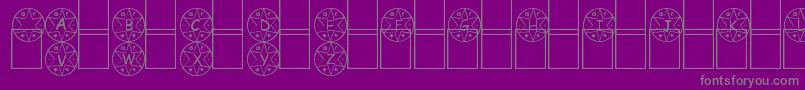 Medalha-fontti – harmaat kirjasimet violetilla taustalla