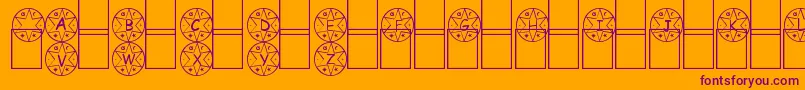 Medalha-fontti – violetit fontit oranssilla taustalla