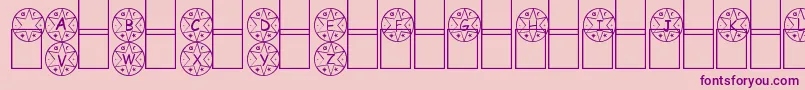 Medalha-fontti – violetit fontit vaaleanpunaisella taustalla