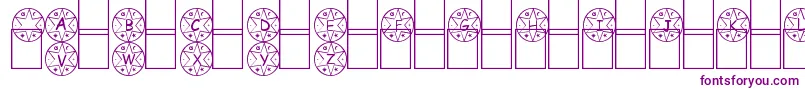 フォントMedalha – 白い背景に紫のフォント