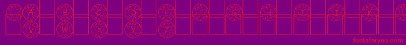フォントMedalha – 紫の背景に赤い文字