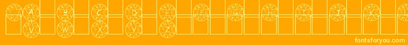 Medalha Font – Yellow Fonts on Orange Background