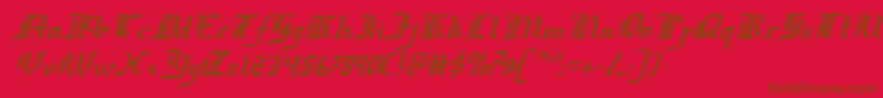 Redcoati Font – Brown Fonts on Red Background