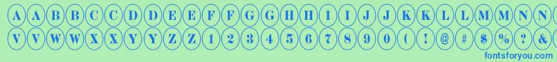 DiscoserifnrRegular Font – Blue Fonts on Green Background