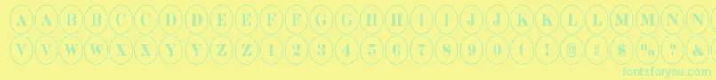 DiscoserifnrRegular-Schriftart – Grüne Schriften auf gelbem Hintergrund
