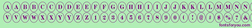 DiscoserifnrRegular Font – Purple Fonts on Green Background