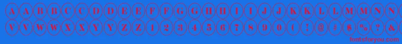 フォントDiscoserifnrRegular – 赤い文字の青い背景