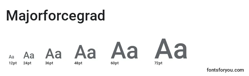 Размеры шрифта Majorforcegrad