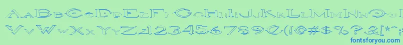 Czcionka HaloOutlineregular – niebieskie czcionki na zielonym tle