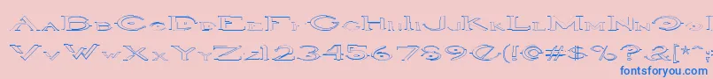 HaloOutlineregular Font – Blue Fonts on Pink Background