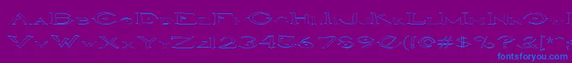 HaloOutlineregular-fontti – siniset fontit violetilla taustalla