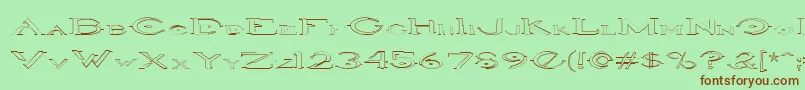 HaloOutlineregular Font – Brown Fonts on Green Background