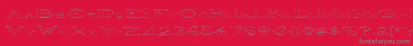 HaloOutlineregular-Schriftart – Graue Schriften auf rotem Hintergrund