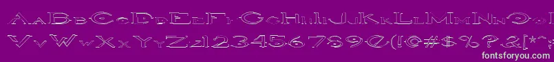 HaloOutlineregular-fontti – vihreät fontit violetilla taustalla