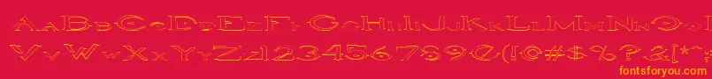 HaloOutlineregular Font – Orange Fonts on Red Background