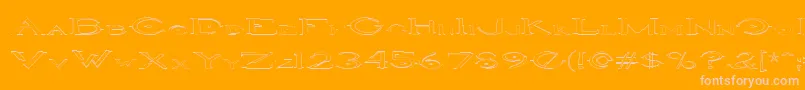 HaloOutlineregular-Schriftart – Rosa Schriften auf orangefarbenem Hintergrund