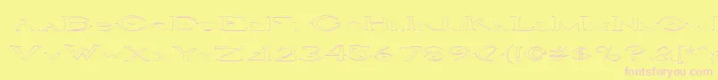 HaloOutlineregular-Schriftart – Rosa Schriften auf gelbem Hintergrund