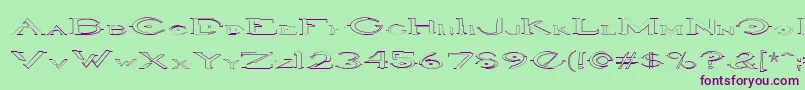 HaloOutlineregular-Schriftart – Violette Schriften auf grünem Hintergrund