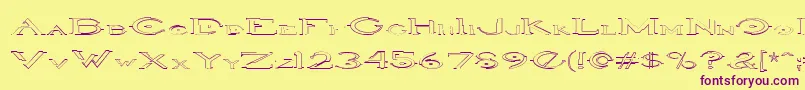 HaloOutlineregular-fontti – violetit fontit keltaisella taustalla