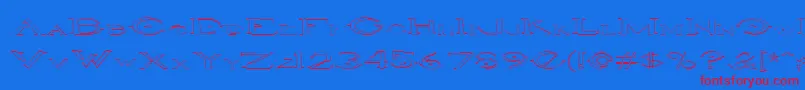 HaloOutlineregular-Schriftart – Rote Schriften auf blauem Hintergrund