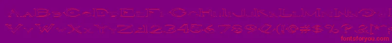 HaloOutlineregular Font – Red Fonts on Purple Background