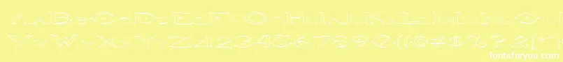 HaloOutlineregular-fontti – valkoiset fontit keltaisella taustalla
