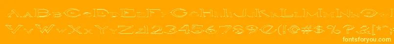 フォントHaloOutlineregular – オレンジの背景に黄色の文字