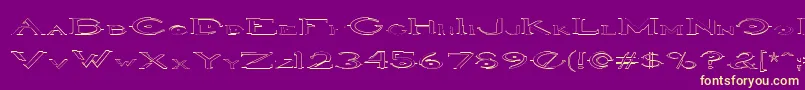 HaloOutlineregular-Schriftart – Gelbe Schriften auf violettem Hintergrund