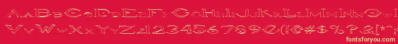 HaloOutlineregular Font – Yellow Fonts on Red Background