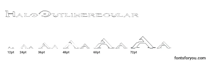Размеры шрифта HaloOutlineregular