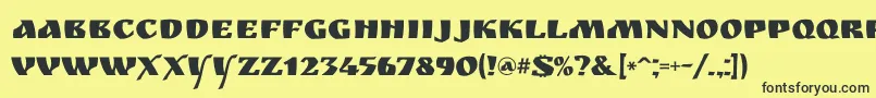 Ruslan Font – Black Fonts on Yellow Background