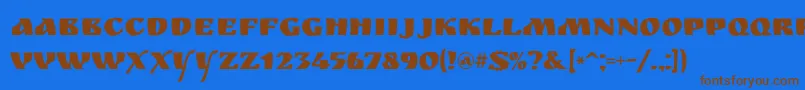Ruslan Font – Brown Fonts on Blue Background