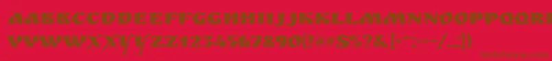 Ruslan Font – Brown Fonts on Red Background