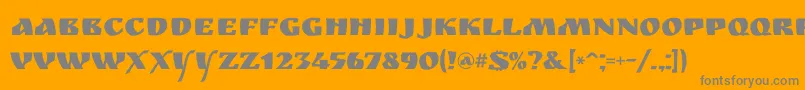 フォントRuslan – オレンジの背景に灰色の文字