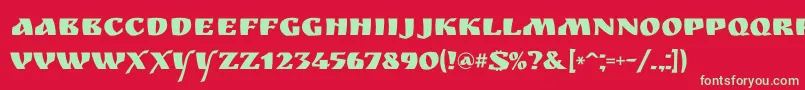 Ruslan Font – Green Fonts on Red Background