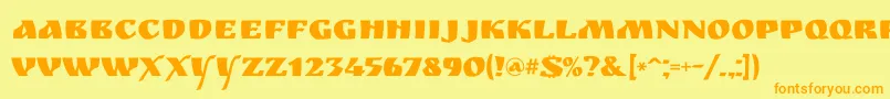 Ruslan-Schriftart – Orangefarbene Schriften auf gelbem Hintergrund