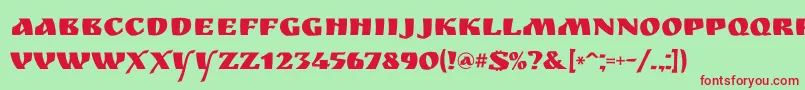Ruslan Font – Red Fonts on Green Background