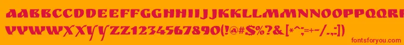 Ruslan Font – Red Fonts on Orange Background
