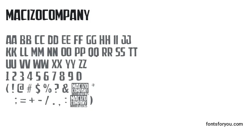Czcionka MacizoCompany – alfabet, cyfry, specjalne znaki