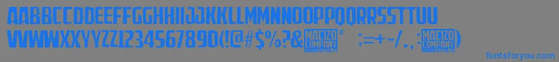 MacizoCompany Font – Blue Fonts on Gray Background