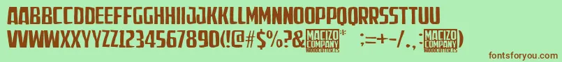 MacizoCompany Font – Brown Fonts on Green Background
