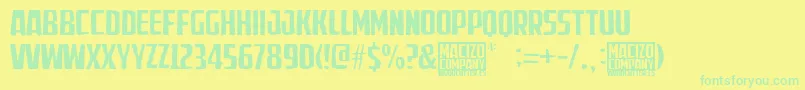 MacizoCompany Font – Green Fonts on Yellow Background