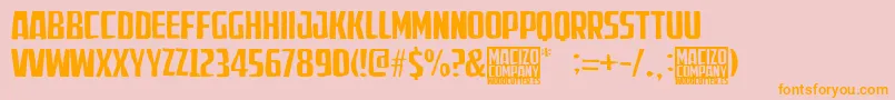 MacizoCompany Font – Orange Fonts on Pink Background