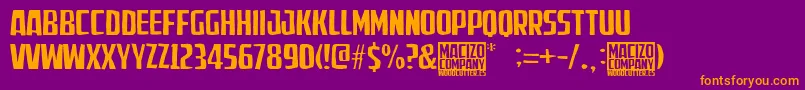フォントMacizoCompany – 紫色の背景にオレンジのフォント