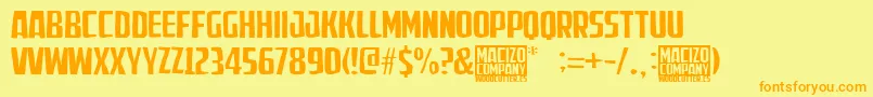 MacizoCompany Font – Orange Fonts on Yellow Background