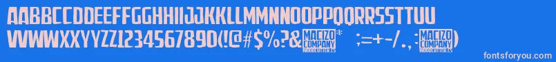 MacizoCompany Font – Pink Fonts on Blue Background