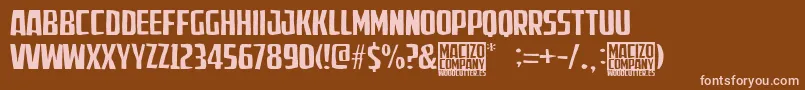 MacizoCompany-Schriftart – Rosa Schriften auf braunem Hintergrund