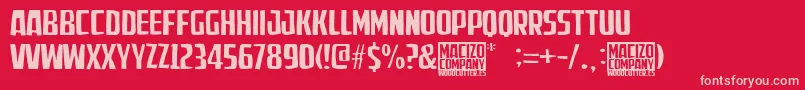 MacizoCompany-Schriftart – Rosa Schriften auf rotem Hintergrund